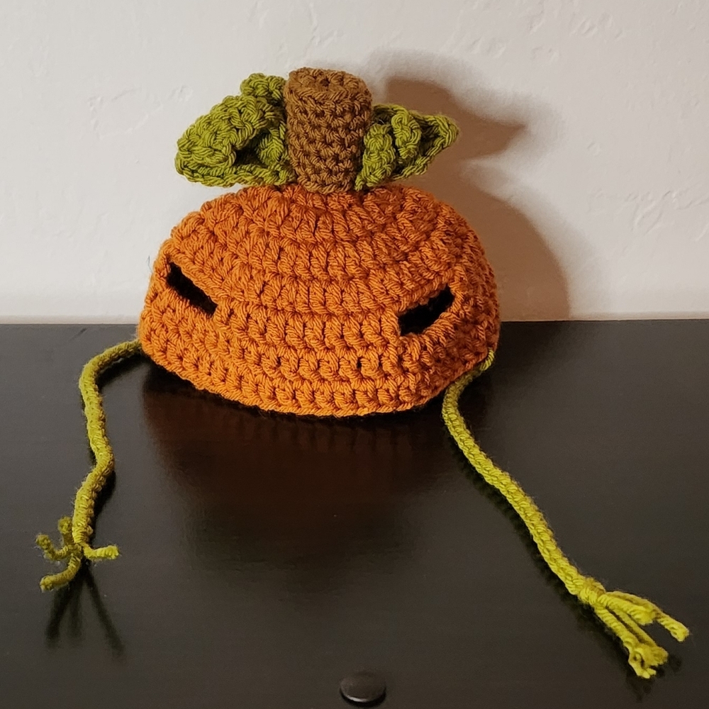 New Cat or XS Dog Hand Knit Pumpkin Hat Fits 6-10lb Dog/Cat